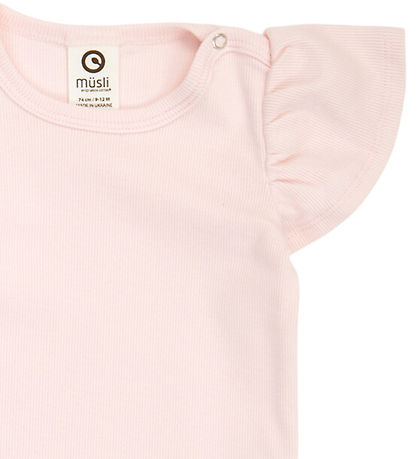 Müsli Bodyer k/æ - Rib - Cozy Me Frill - 2-pak - Tofu/Prim Rose