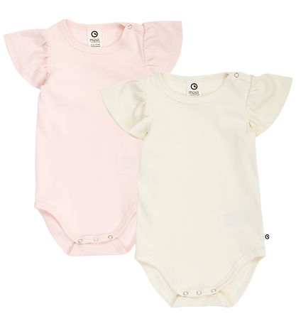 Müsli Body k/æ - Rib - Cozy Me Frill - 2-pak - Tofu/Prim Rose