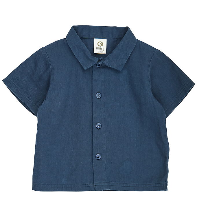 Müsli Skjorte k/æ - Twill - Navy