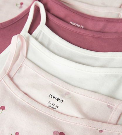 Name It Undertrøjer - NkfStrap - 4-pak - Mauve Morn/Cherry/Rose 