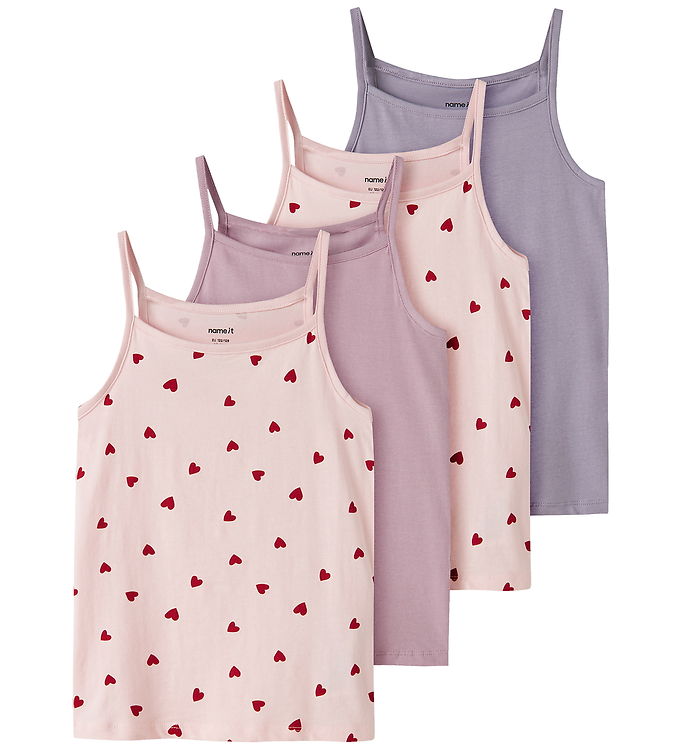 Name It Undertrøjer - NkfStrap - 4-pak - Ballerina/Heart/Keepsak