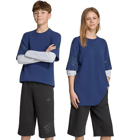 adidas performance Bluse -  J FI 2in1 LS T - Dkblue/Lgreyh/Nindi