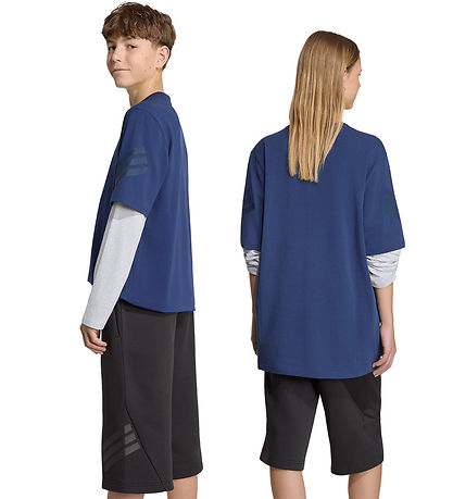 adidas performance Bluse -  J FI 2in1 LS T - Dkblue/Lgreyh/Nindi