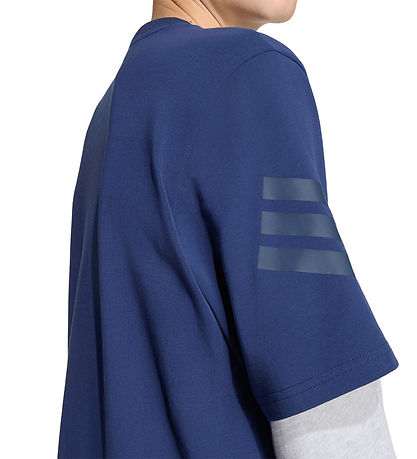 adidas performance Bluse -  J FI 2in1 LS T - Dkblue/Lgreyh/Nindi
