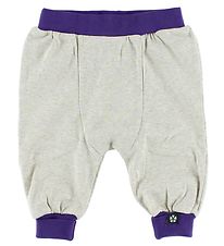 Papfar Cotton Trousers - Ivory Melange w. Purple Papfar Cotton Trousers - Ivory Melange w. Purple