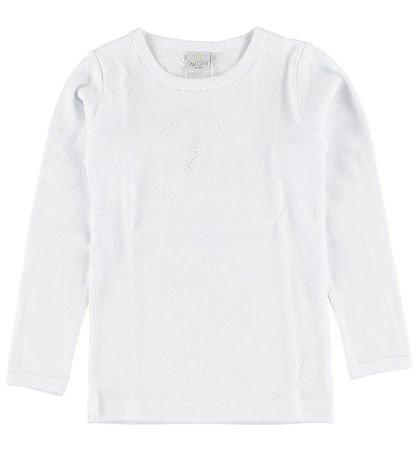 Blouse Smallstuff - Blanc av. Pointelle Blouse Smallstuff - Blanc av. Pointelle