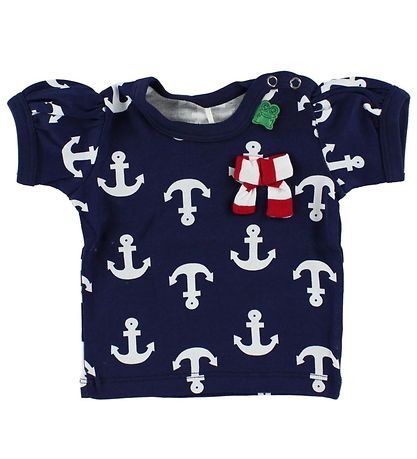 Freds World T-shirt - Navy w. Anchor & Bow Freds World T-shirt - Navy w. Anchor & Bow