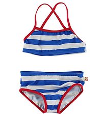Katvig Classics Bikini - Blå/Hvidstribet m. Rød