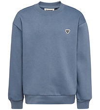 Hummel Sweatshirt - HmlJR Loose Crewneck Bee - Flint Stone