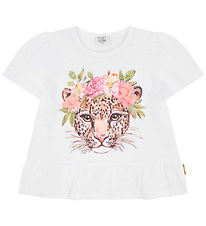 Hust and Claire T-shirt - Alma - Hvid m. Leopard