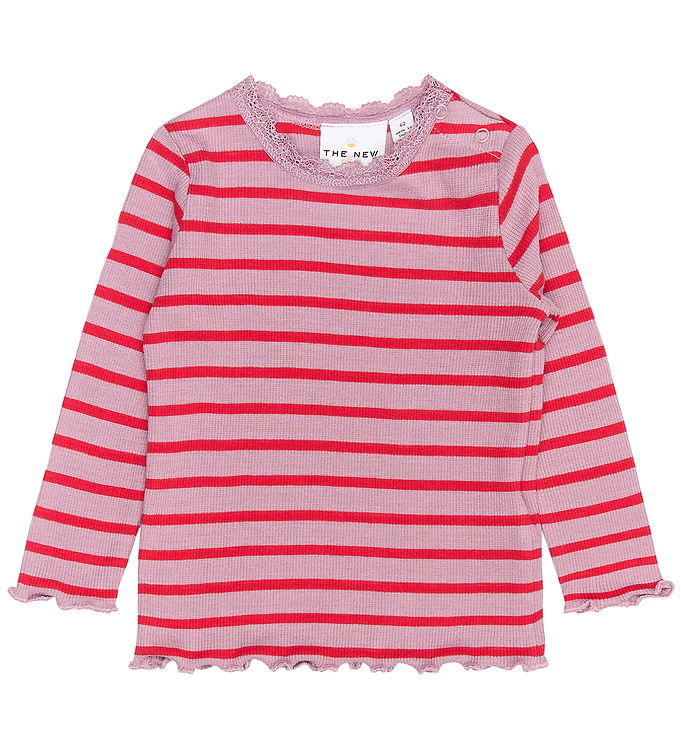 The New Siblings Bluse - Rib - TnsBrie - Mauve Shadows Striped