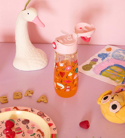 Rice Drikkedunk - 550 ml - ABC Print/Pink