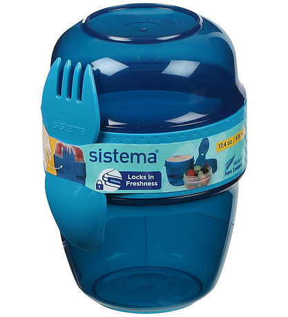 Sistema Madkasse m. Bestik - Snack Capsule - 515 ml - Blå