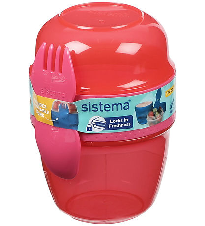 Sistema Madkasse m. Bestik - Snack Capsule - 515 ml - Rød