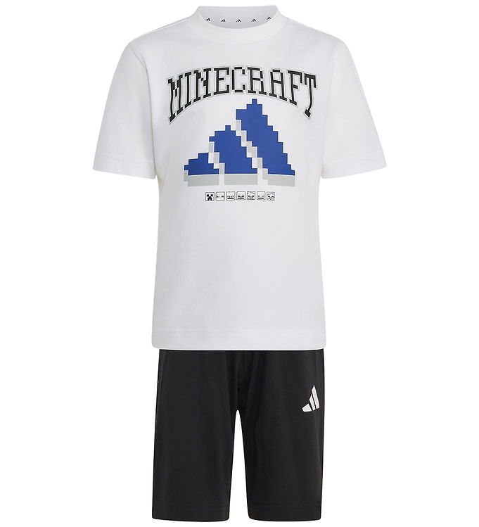 adidas Performance Shortssæt - Hvid/Sort m. Minecraft