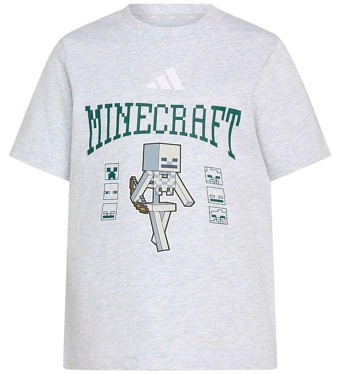 adidas Performance T-shirt - Light Grey Heather m. Minecraft