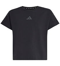 adidas Performance t-shirt - JG FI 3S - Black/Black