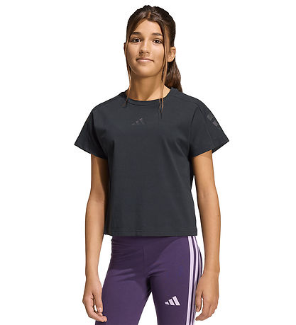 adidas Performance t-shirt - JG FI 3S - Black/Black