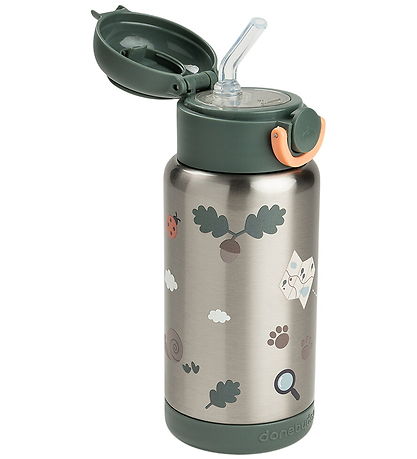 Done by Deer Drikkedunk m. Sugerør - 340 ml - Tiny Trails - Grøn