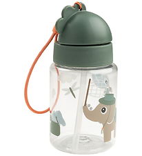 Done by Deer Drikkedunk m. Sugerør - 280 ml - Tiny Trails - Grøn