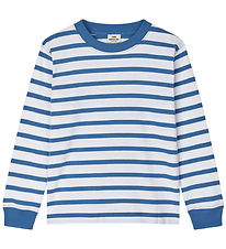Mads Nørgaard Blouse - Jersey Stripe Carlito - Bright Cobalt/Wh