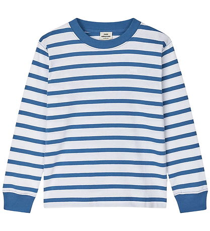Mads Nørgaard Bluse - Jersey Stripe Carlito - Bright Cobalt/Wh