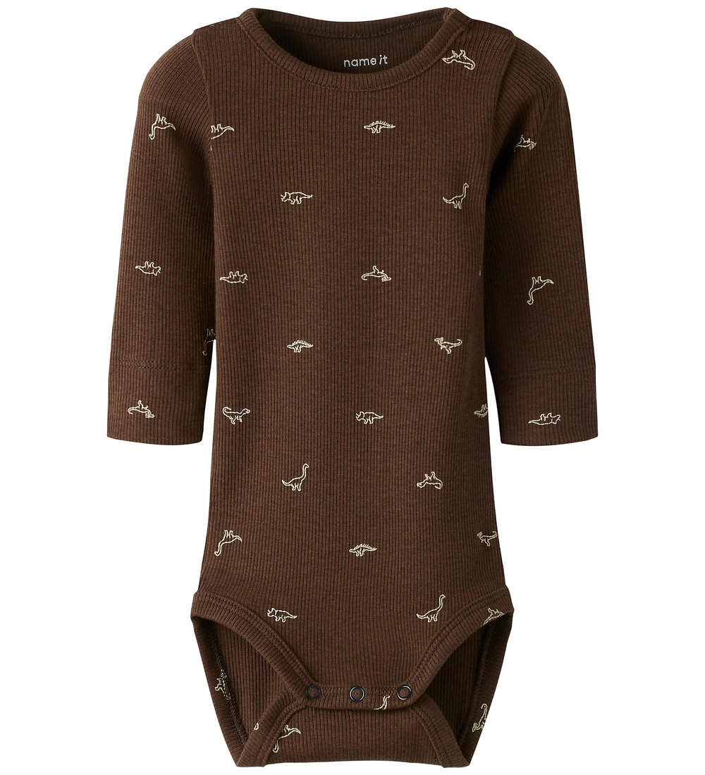 Name It Romper l/s - NbmFrino - Rocky Road - Name It - 62 - Rompers Lange Mouw