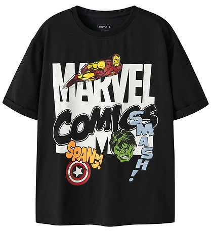 Name It T-shirt - Marvel - NkmAlfi - Black