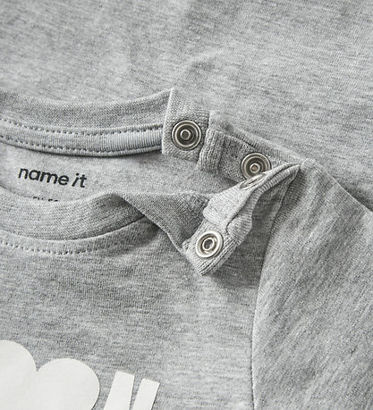 Name It Body l/æ - NbnBanks - Grey Melange/Cloud Dancer