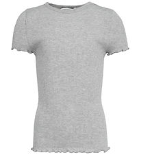 Rosemunde T-shirt - RkBalta - Rib - Modal - Light Grey Melange