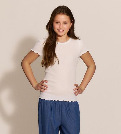 Rosemunde T-shirt - RkBalta - Rib - Modal/Bomuld - New White