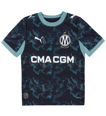 Puma Fodboldtrøje - Marseille Udebane - Navy/Baltic Sea Blue