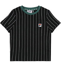 Fila T-shirt - Lubaco - Black/Häger Striped
