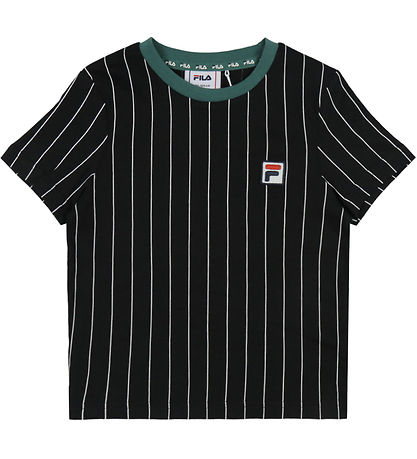Fila T-shirt - Lubaco - Black/Egret Striped
