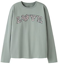 Name It Bluse - NkfVeen - Green Milieu/Leo Love