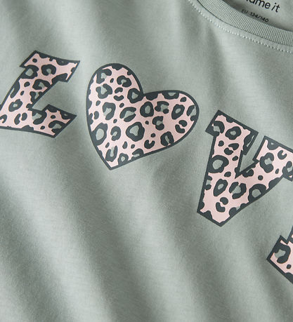 Name It Bluse - NkfVeen - Green Milieu/Leo Love