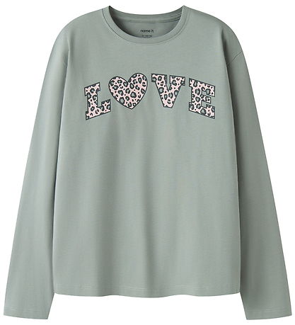 Name It Bluse - NkfVeen - Green Milieu/Leo Love
