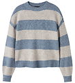 LMTD Bluse - Strik - Short - Noos - NlfBynthe - Ombre Blue/W. Pe