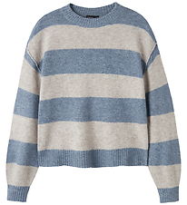 LMTD Bluse - Strik - Short - Noos - NlfBynthe - Ombre Blue/W. Pe