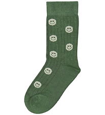 MiniPop Strømper - Bambus - Green Smilie