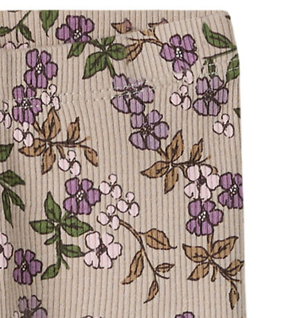 Name It Leggings - Rib - NbfFoa - Goat m. Blomster
