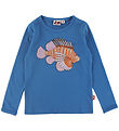 DYR-Cph Bluse - DyrShedding - Warm Blue m. Dragefisk