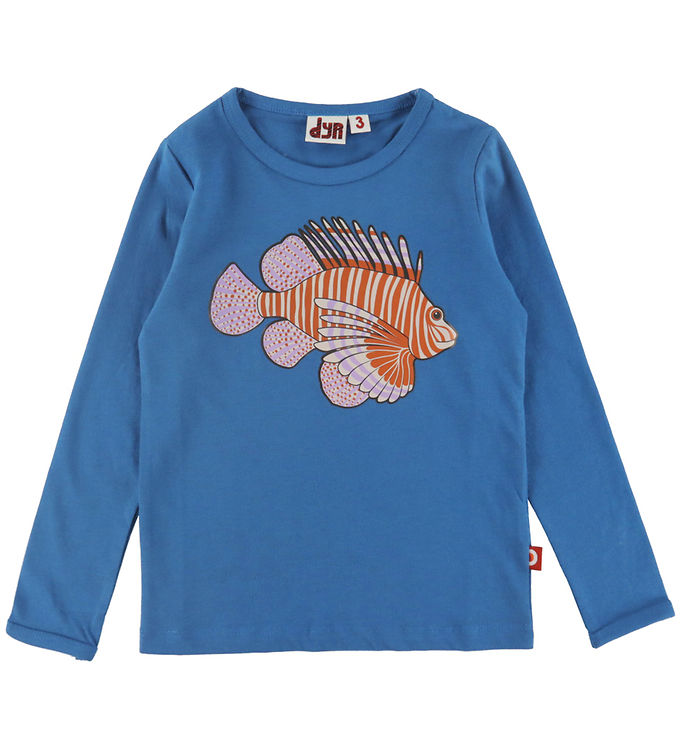 DYR-Cph Bluse - DyrShedding - Warm Blue m. Dragefisk
