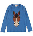 DYR-Cph Bluse - DyrShedding - Warm Blue m. Hest