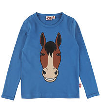 DYR-Cph Bluse - DyrShedding - Warm Blue m. Hest