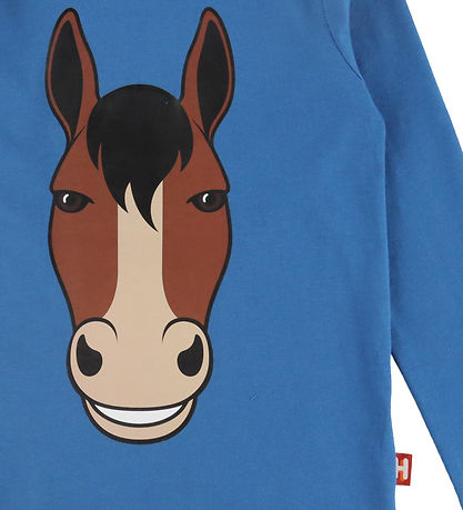 DYR-Cph Bluse - DyrShedding - Warm Blue m. Hest
