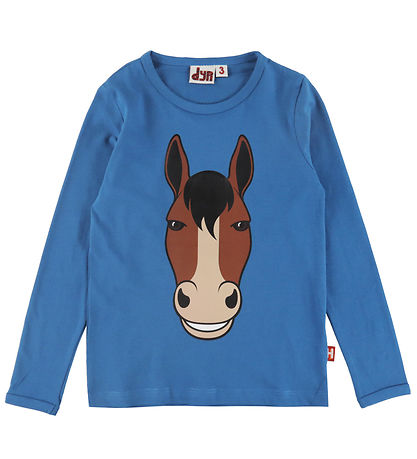 DYR-Cph Bluse - DyrShedding - Warm Blue m. Hest