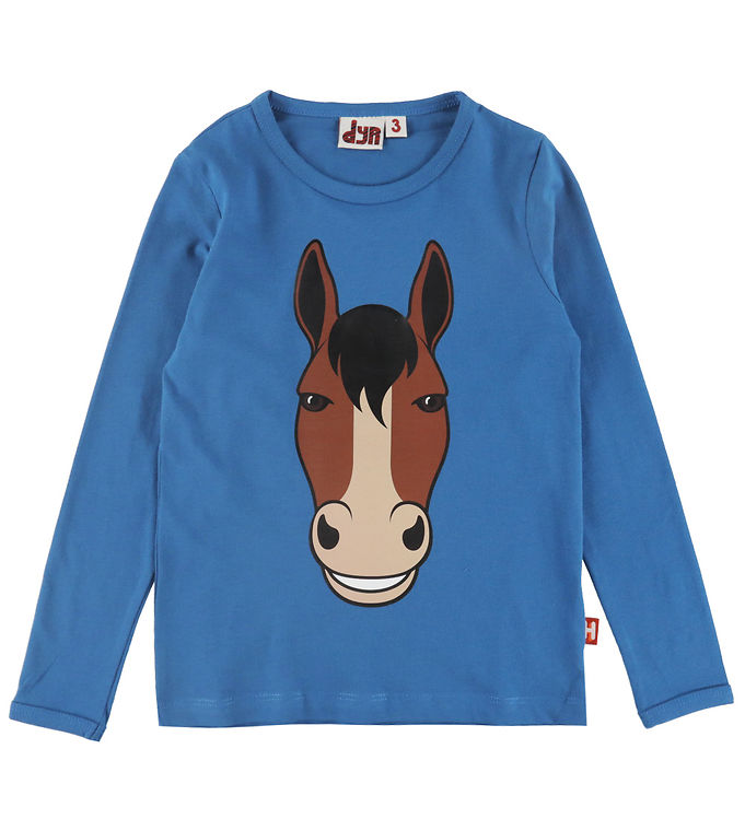DYR-Cph Bluse - DyrShedding - Warm Blue m. Hest