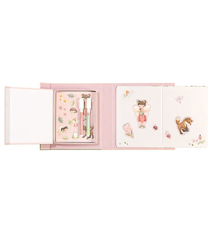 Little Dutch - Magnet Og Tegne Sæt - Rosa Fairy Garden
