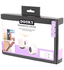 Dooky Magnetlås m. Nøgle - 2 stk. - Hvid